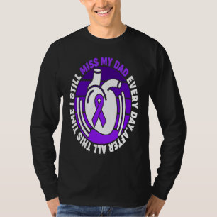Purple Ribbon Overdose Awareness Miss My Dad Memor T-Shirt