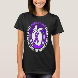 Purple Ribbon Overdose Awareness Miss My Dad Memor T-Shirt