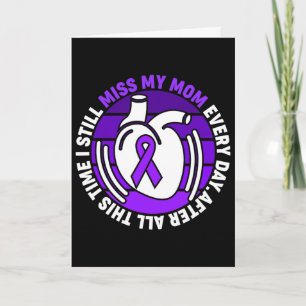 Purple Ribbon Overdose Awareness Miss My Mum Memor Card