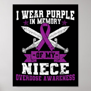 Purple Ribbon Overdose Awareness Month Costume Nie Poster