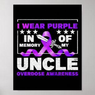 Purple Ribbon Overdose Awareness Month Costume Unc Poster