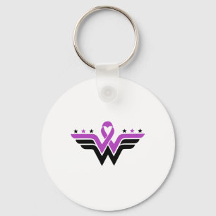 Purple Ribbon Overdose Awareness Warrior Support Key Ring