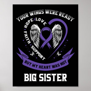 Purple Ribbon Pancreatic Cancer Awareness Big Sist Poster