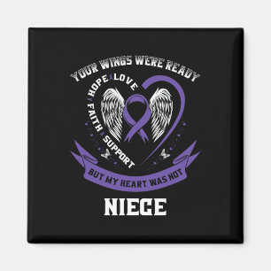 Purple Ribbon Pancreatic Cancer Awareness Niece He Magnet