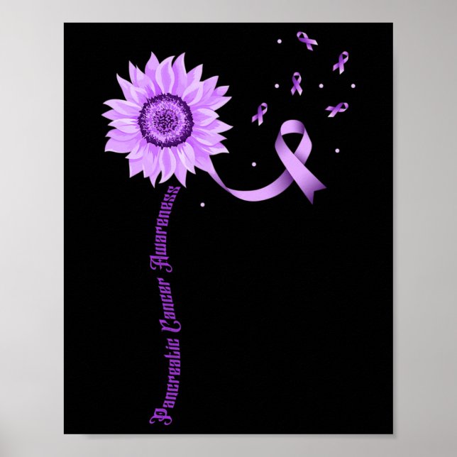 Purple Ribbon Pancreatic Cancer Awareness  Poster (Front)