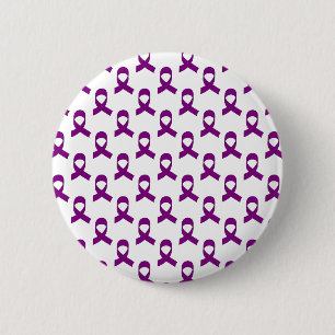 Purple Ribbon Pattern 6 Cm Round Badge