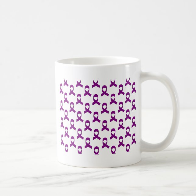 Purple Ribbon Pattern Coffee Mug (Right)