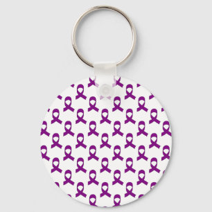 Purple Ribbon Pattern Key Ring