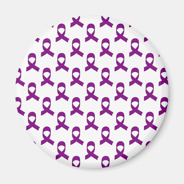 Purple Ribbon Pattern Magnet (Front)