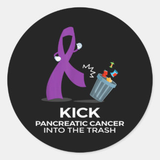 Purple Ribbon s for Pancreatic Cancer Awareness Classic Round Sticker