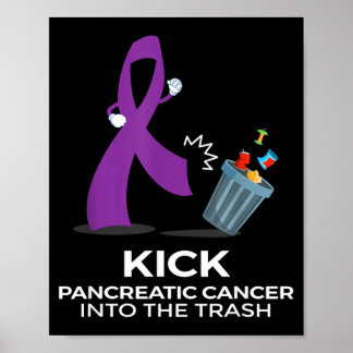 Purple Ribbon s for Pancreatic Cancer Awareness Poster