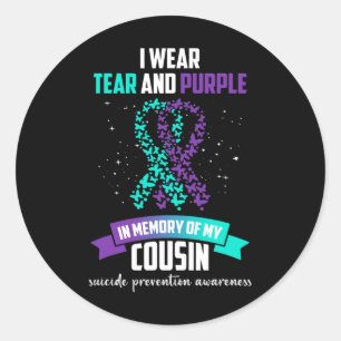 Purple Ribbon Suicide Prevention Awareness  Classic Round Sticker