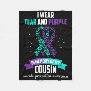 Purple Ribbon Suicide Prevention Awareness Fleece Blanket