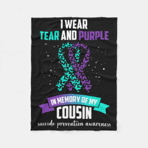 Purple Ribbon Suicide Prevention Awareness  Fleece Blanket