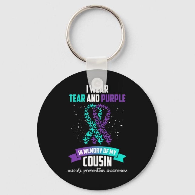 Purple Ribbon Suicide Prevention Awareness  Key Ring (Front)
