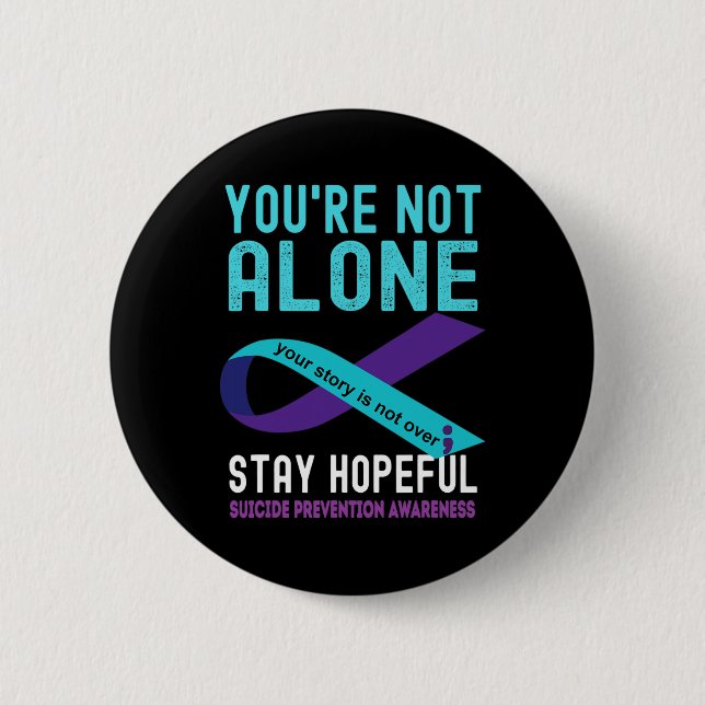 Purple Ribbon Support Suicide Prevention Awareness 6 Cm Round Badge (Front)