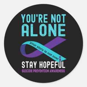 Purple Ribbon Support Suicide Prevention Awareness Classic Round Sticker