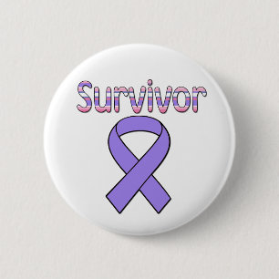 Purple Ribbon Survivor 6 Cm Round Badge