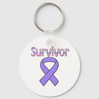 Purple Ribbon Survivor Key Ring