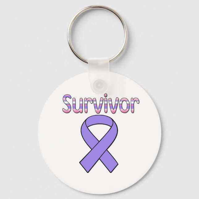 Purple Ribbon Survivor Key Ring (Front)