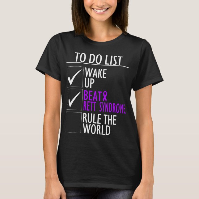 Purple Ribbon To Do List  Rett Syndrome Awareness T-Shirt (Front)