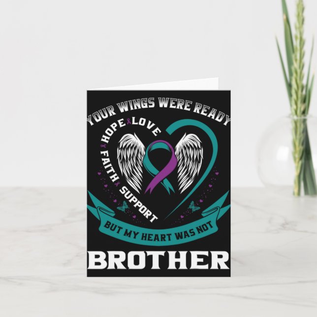 Purple Ribbon Wing Suicide Awareness Prevention Br Card (Front)