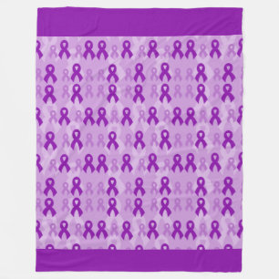 Purple Ribbons...Fibro Fleece Blanket