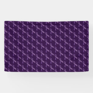 Purple Ribbons Tiled Pattern Banner