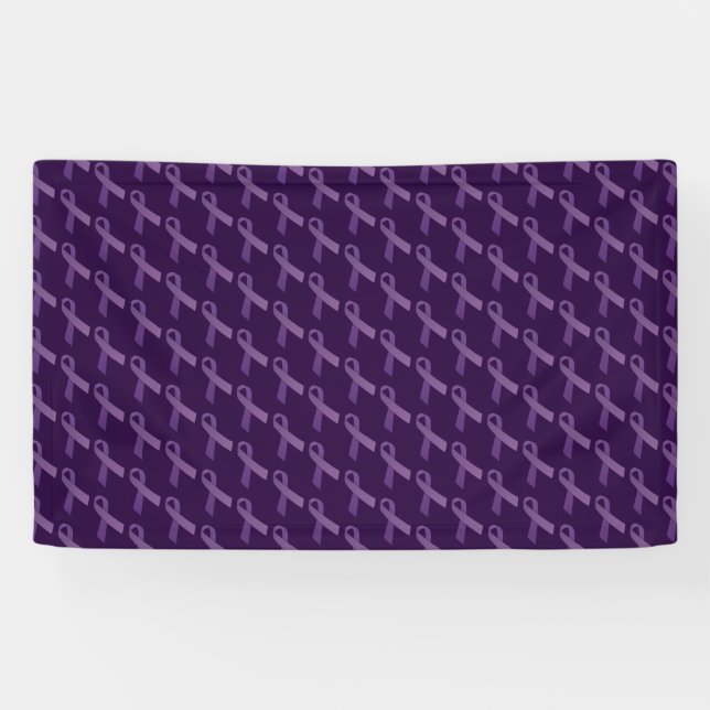 Purple Ribbons Tiled  Pattern Banner (Horizontal)