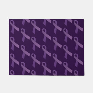 Purple Ribbons Tiled  Pattern Doormat