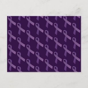 Purple Ribbons Tiled Pattern Postcard