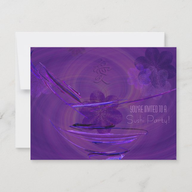 Purple Rice Bowl Abstract Art Invitation (Front)