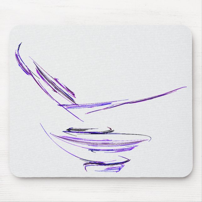 Purple Rice Bowl Abstract Art Mouse Pad (Front)