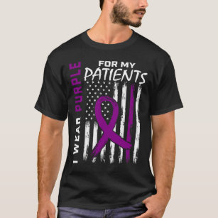 Purple RN Oncologist Nurse Pancreatic Cancer Aware T-Shirt