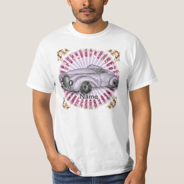 Purple Roadster Car  T-Shirt (Front)