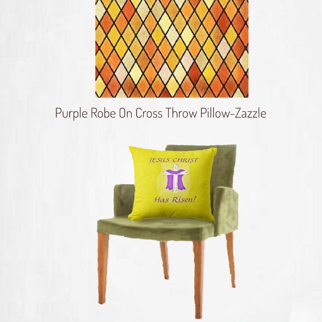 Purple Robe On Cross Throw Pillow (Creator Uploaded)