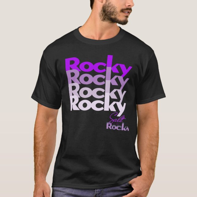 Purple Rockys! T Shirt (Front)