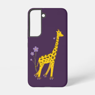 Purple Roller Skating Funny Cartoon Giraffe Samsung Galaxy Case