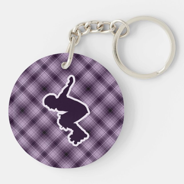 Purple Rollerblading Key Ring (Back)