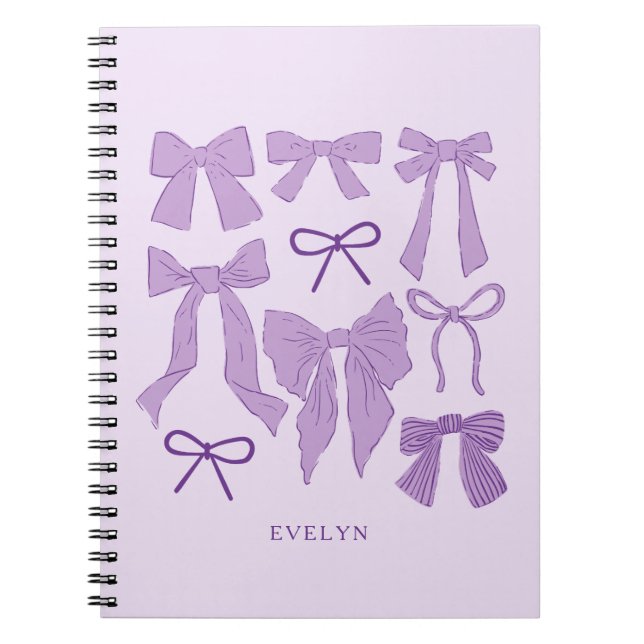 Purple Romantic Bows Notebook (Front)