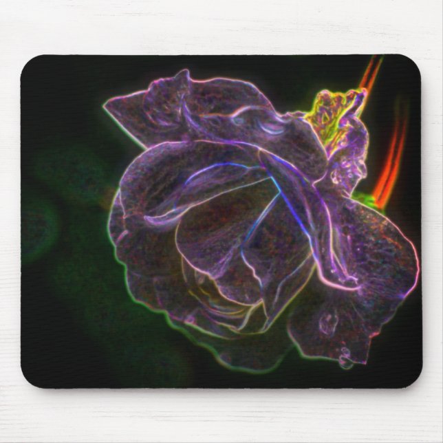 Purple Rose Abstract Flower Art Mouse Pad (Front)