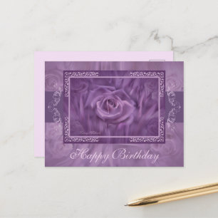 Purple Rose and Lace Postcard