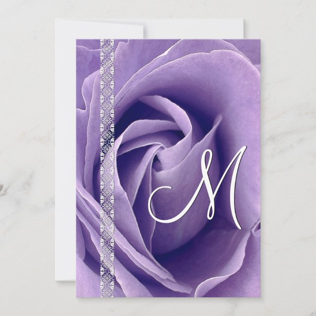 PURPLE Rose and Lace Wedding Template G900 (Front)