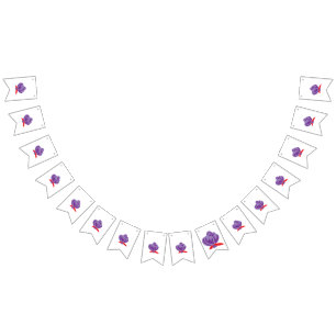 Purple Rose Art • Vivid Floral Print Bunting