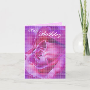 Purple Rose Birthday Card