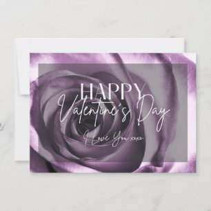 Purple Rose Blossom Happy Valentine's Day Card
