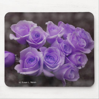 Purple rose bouquet mouse pad