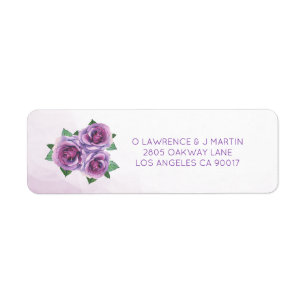 Purple Rose Bouquet Watercolor Floral