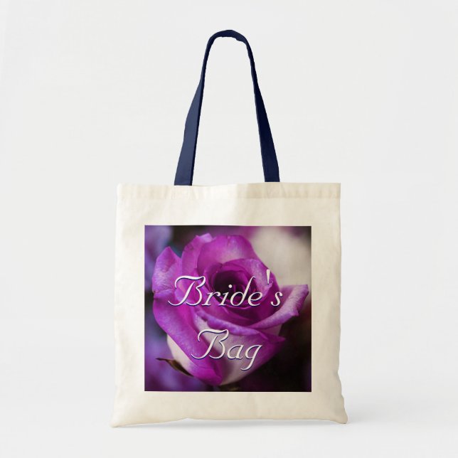 Purple Rose Bride Tote Bag (Front)