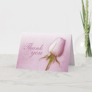 Purple rose bud wedding thank you card landscape